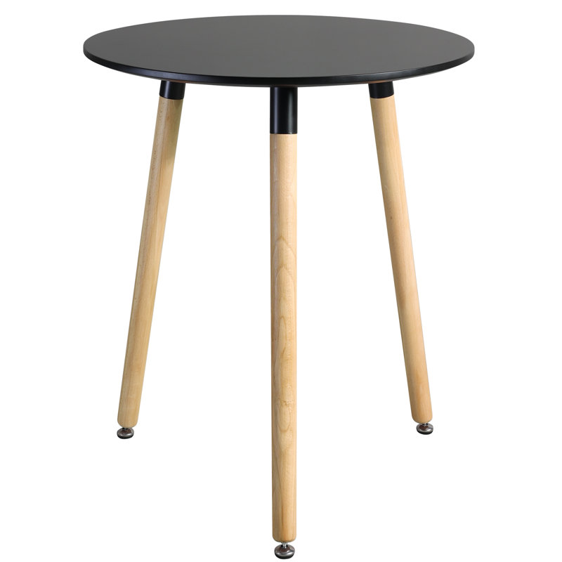 Table de salle à manger de style Mid-Century moderne avec plateau en MDF épais et moderne., Noir