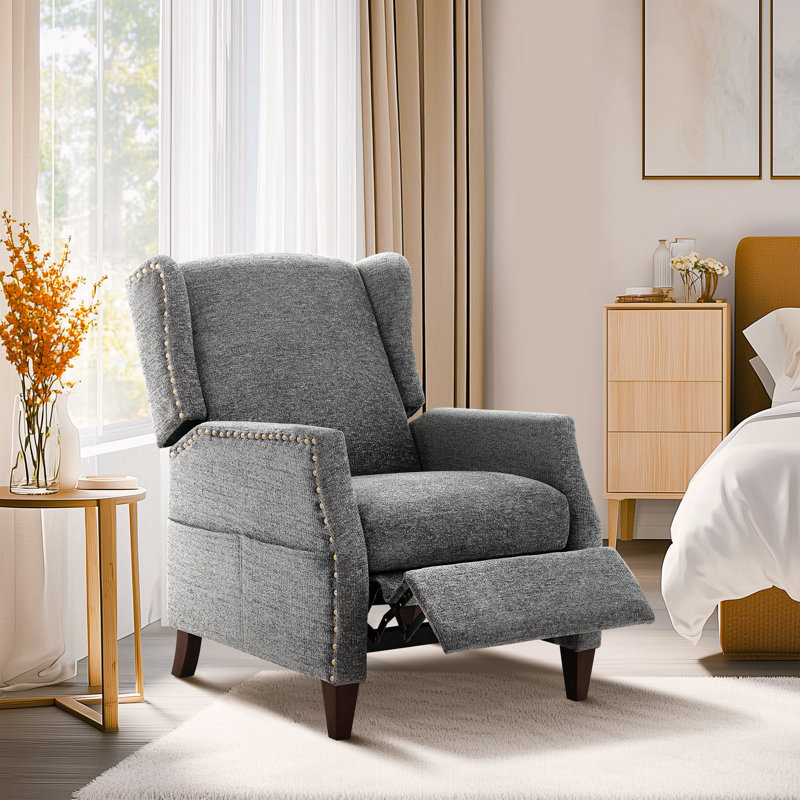 Fauteuil inclinable Kars, Chenille performance gris foncé