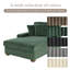 Chaise longue surdimensionnée rembourrée en fausse fourrure de lapin verte avec accoudoirs et coussins décoratifs-2048857700