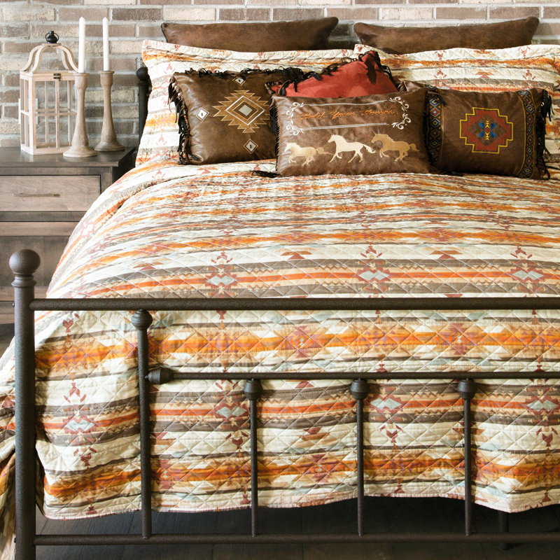 Wrangler Amarillo Sunset Queen Quilt Set, Queen Quilt + 2 Standard Shams
