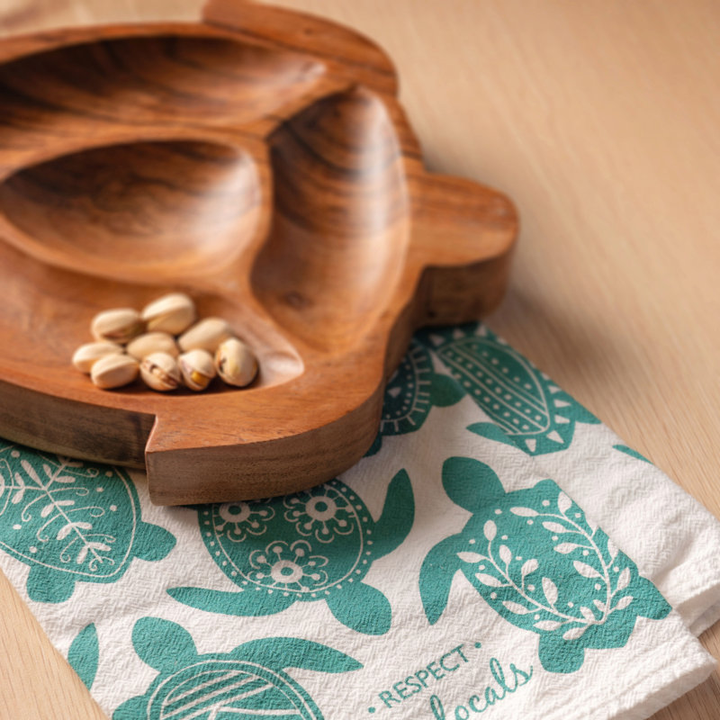 Wood Shaped Serving Bowl Turtle