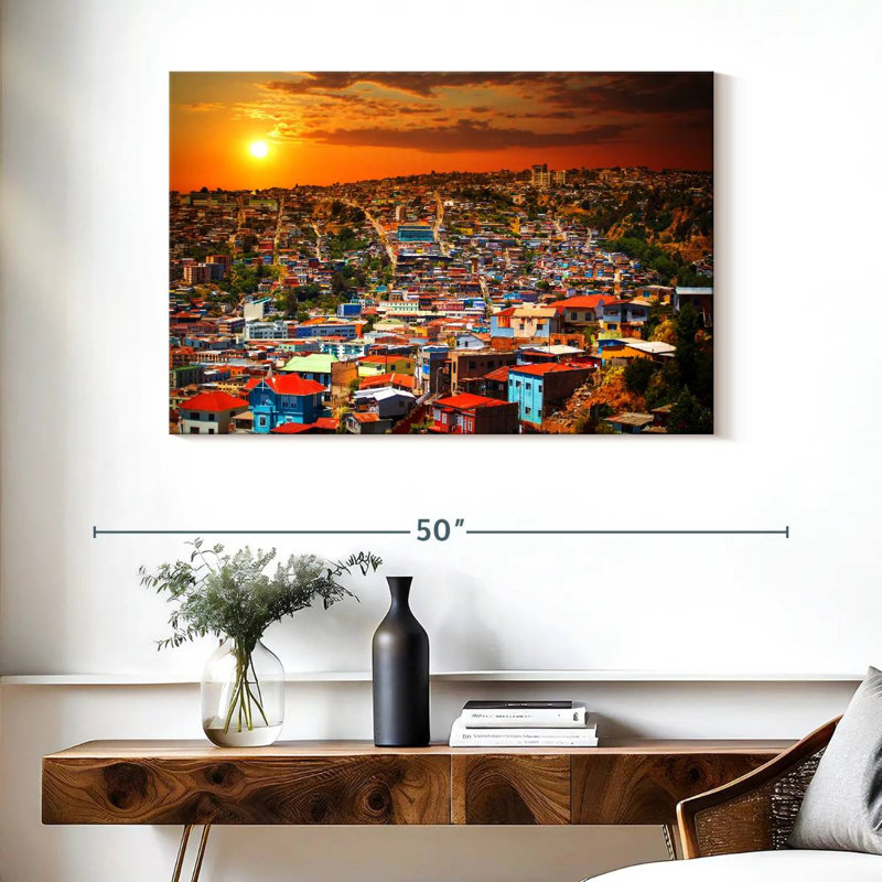 Sireci Valparaiso Chile Skyline, 26" H x 39" W