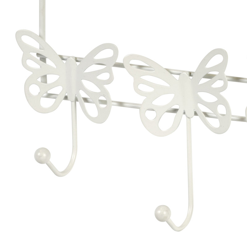 Butterflies Over Door Storage Hooks, White