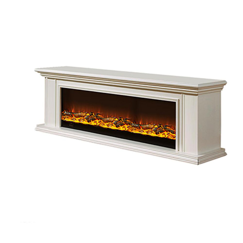 Meuble télé American Fireplace, Ivoire ivoire, 78.74"