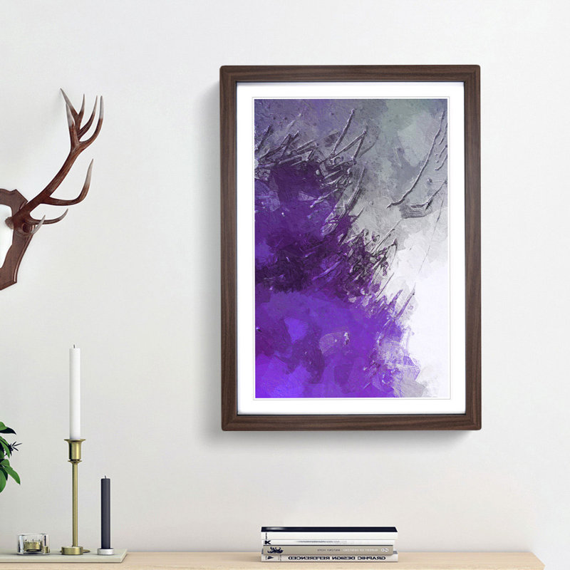 Paint Strokes in Abstract - Picture Frame Painting Print, Walnut Framed, 48cm H x 36cm W x 2cm D