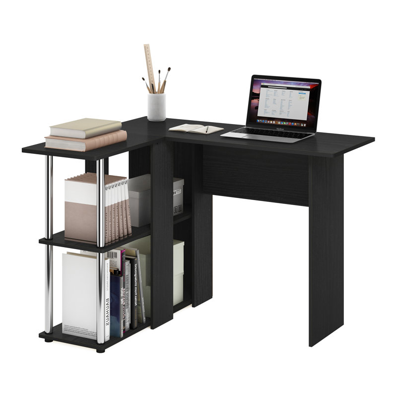 Angulo L-Shaped Computer Desk, Americano, Black