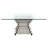 Wilken Glass Top Metal Base Dining Table-1507341065