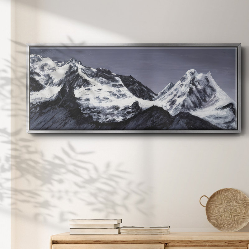 Moonlit Mountain Range I - Framed Canvas