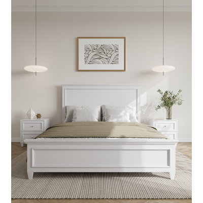 Montreuil King Solid Wood Bed White