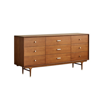 70.87"Brown Solid Wood Boxwood Nine-Drawer Cabinet