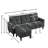 79.14" L Shaped Sofa with Storage Pockets and Reversable Storage Ottoman-1272389909