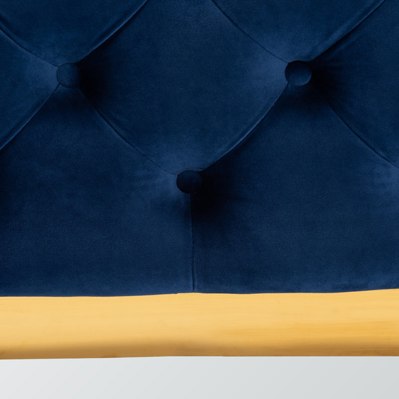 Iyon Upholstered Ottoman, Blue