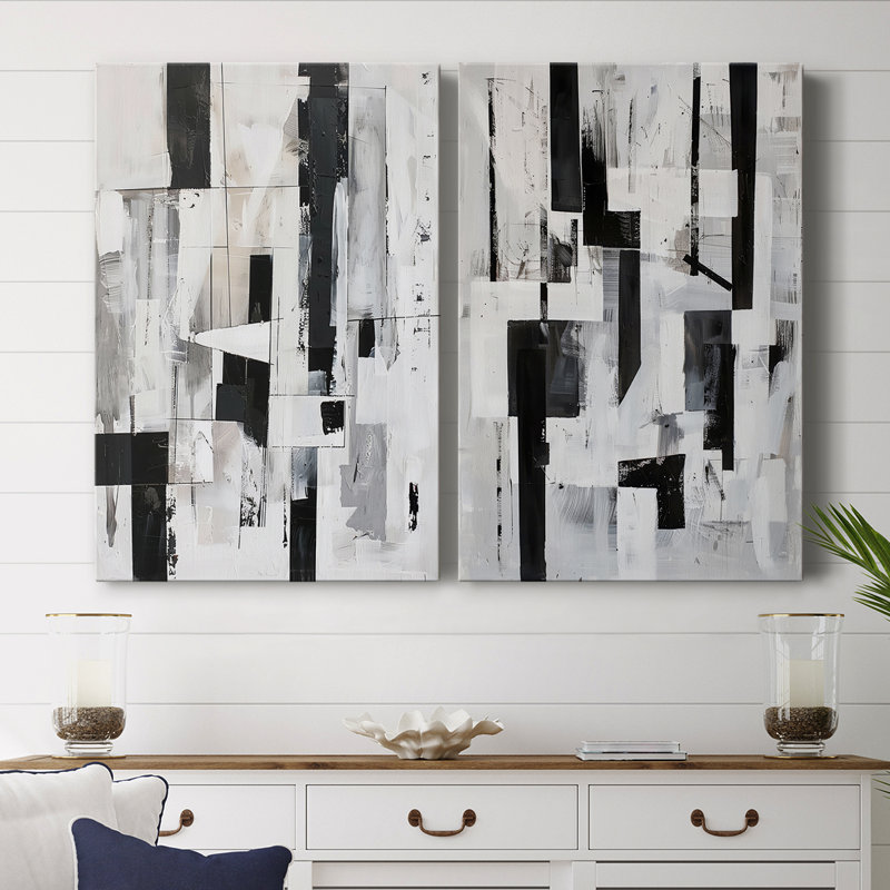 ABSTRACT Series XXV III - Toile tendue avec châssis de qualité supérieure - Prêt à être accroché, H 18 po x l 24 po