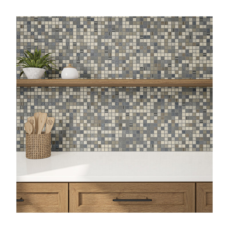 Uptown Glass 1" x 1" Metro Mosaic (20 PC Per Carton) (21.00 SQFT Per Carton), Metro Taupe