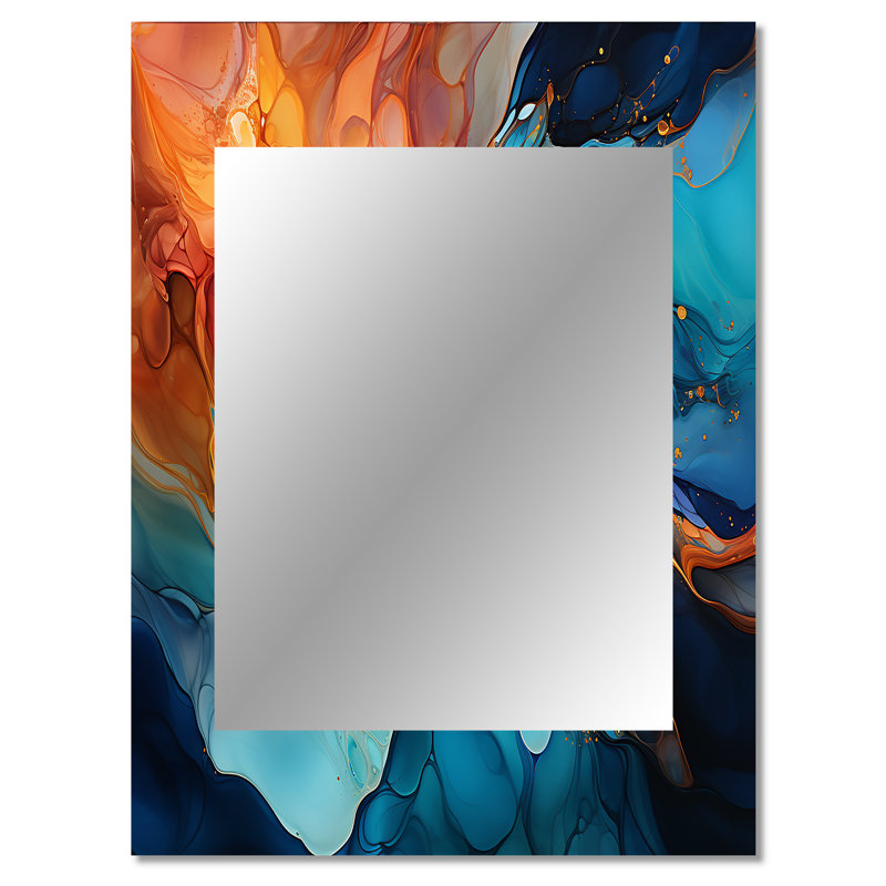 Aurora Borealis Liquid Charm Beauty I - Aurora Borealis Mirror, Traditional Unique Wall Mirror, Printed Metal Art, 40" x 30"