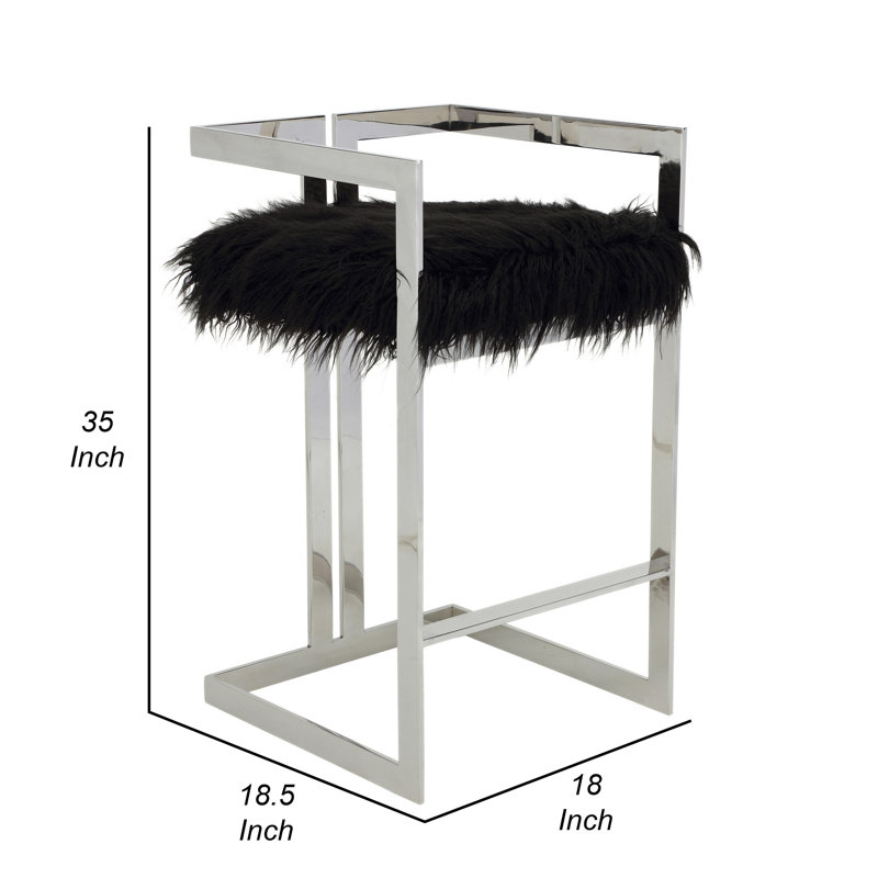 Tabouret Odin, Or, Noir, Tabouret de bar (siège d'une hauteur de 30 po)