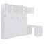 Grand lit escamotable mural avec bureau, tablettes de rangement et grands cabinets, lit mural blanc peu encombrant