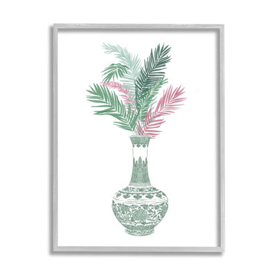 Vase à motif botanique orné par estampe numérique par Ziwei Li