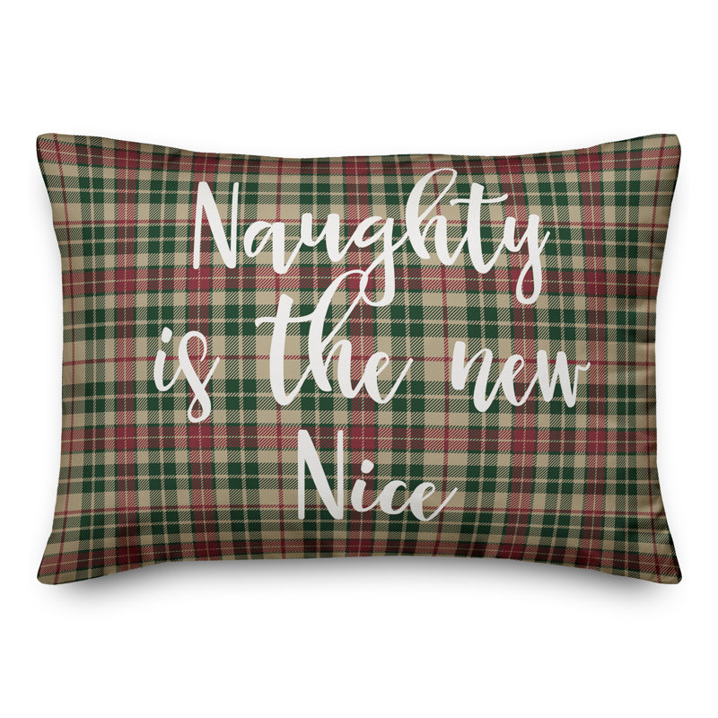  Coussin lombaire à motif écossais Naughty is the New Nice in Tartan