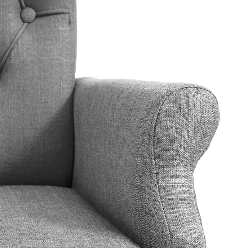 Fauteuil Amdad, Gris clair, Naturel