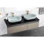 Lavabo ovale 24 po x 14 po - ABS bleu, installation au-dessus du comptoir, drainage rapide de l'eau 24 po Installation de lavabo rectangulaire pour salle de bain, hygiénique, système de drainage