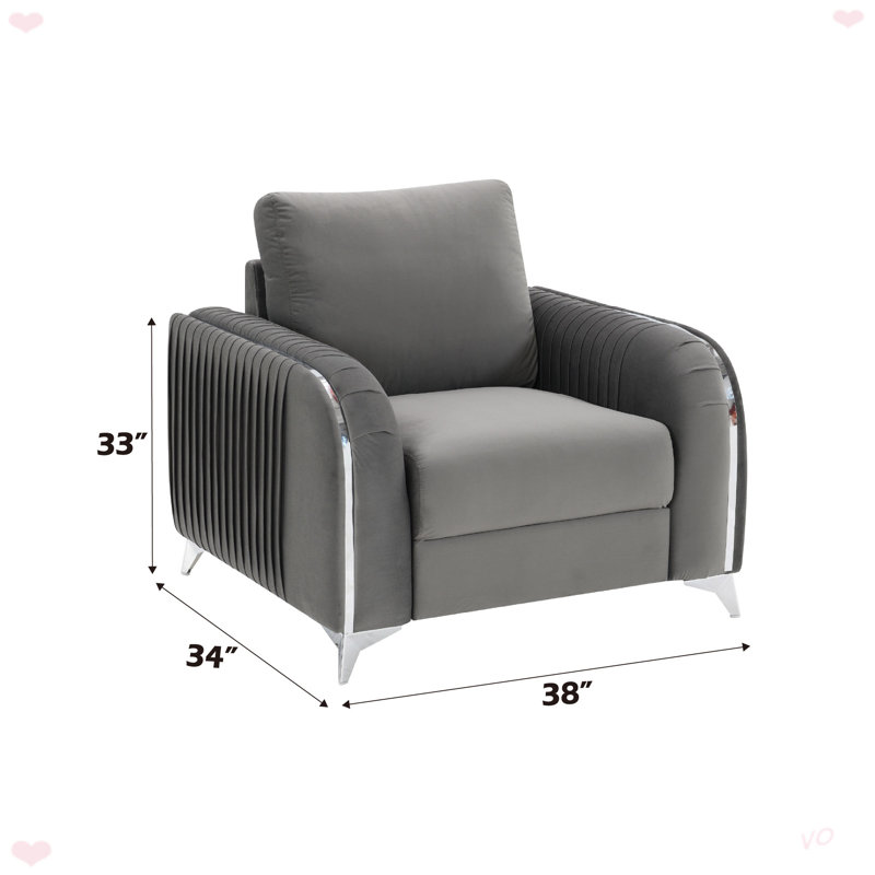 Chaise d'appoint moderne en velours pour salon