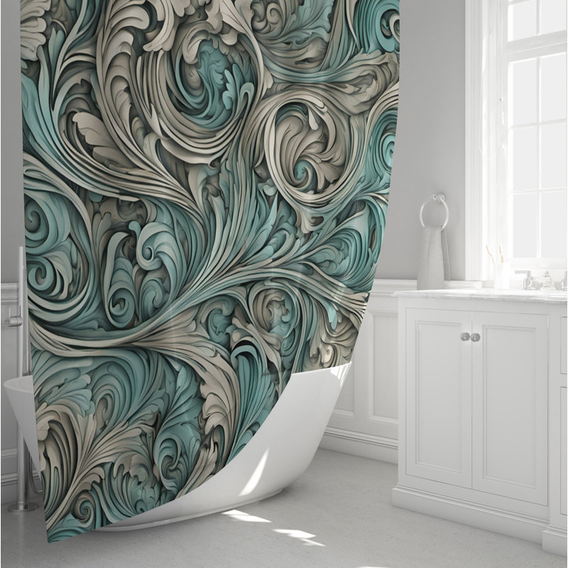 Rideau de douche abstrait Mexia, L 70 po x H 72 po