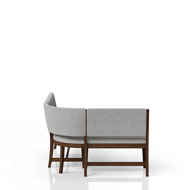 Banc de salle à manger courbé, banc courbé rembourré moderne Mid-Century