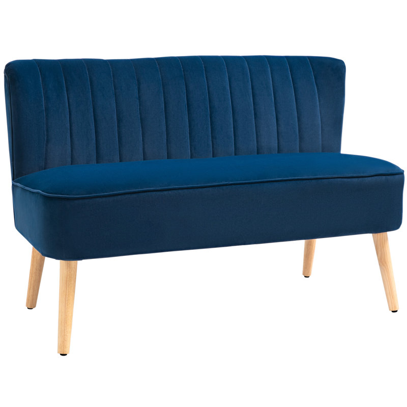 Maxen 2 Seater Loveseat, Polyester, Blue