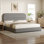 Base de lit plateforme Manfrid, collection Cloud avec revêtement Boucle et tête de lit arrondie, pied de lit épaissi