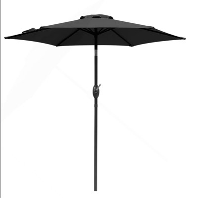 Parasol de marché 7,5 pi avec manivelle et inclinaison. Auvent résistant aux rayons UV pour la piscine, la cour et le patio (sans base)
