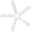 Ventilateur de plafond moderne blanc mat à fixation sur tige verticale 52 po avec DEL intégrées, télécommande et 5 pales deux tons-1922963858-1922963859