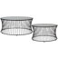 Set  Powder Coated Black Round Wrought Iron Coffee Tables (31 in. D and 41 in. D)