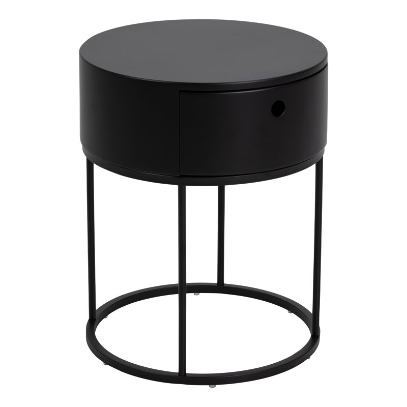 40cm W Manufactured Wood Bedside Table, Black