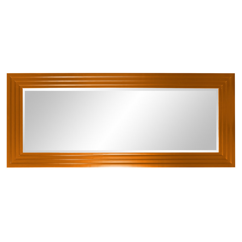 Amy Wood Flat Wall Mirror, 82" x 34", Orange