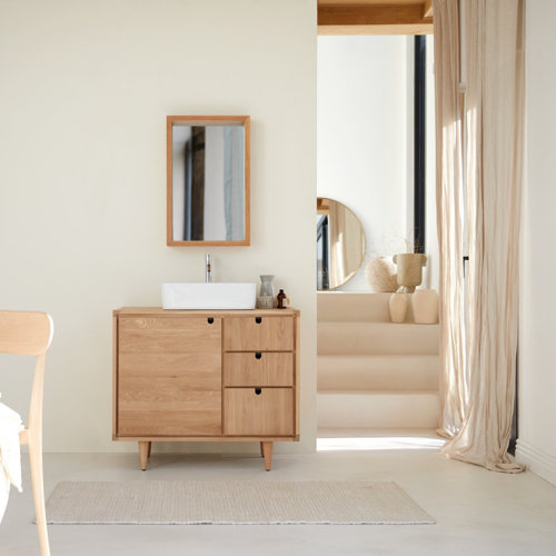 Tikamoon Jonak 37'' Single Bathroom Vanity with Solid Wood Top | Wayfair