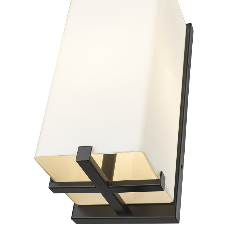 Applique murale d'extérieur 1 lumière Ahmauri, H 18,5 po x l 7,5 po x P 6,75 po