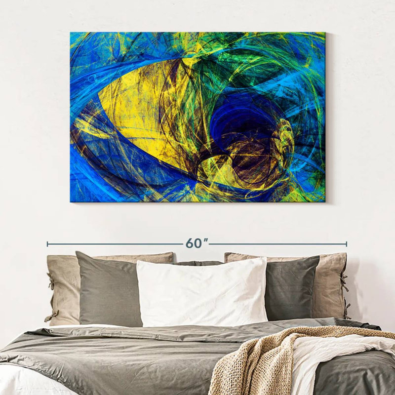 Avery Blue Abstract Tunnels, 34" H x 51" W