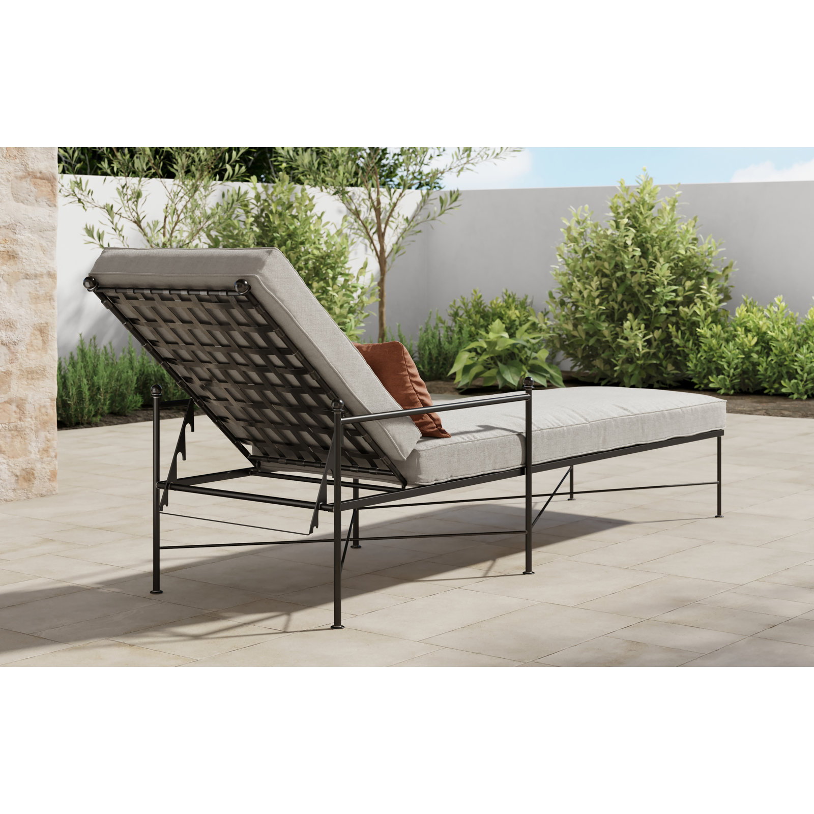 Lucier 26" Sunbrella® Patio Chaise Lounge, Canvas Flax Sunbrella® Canvas