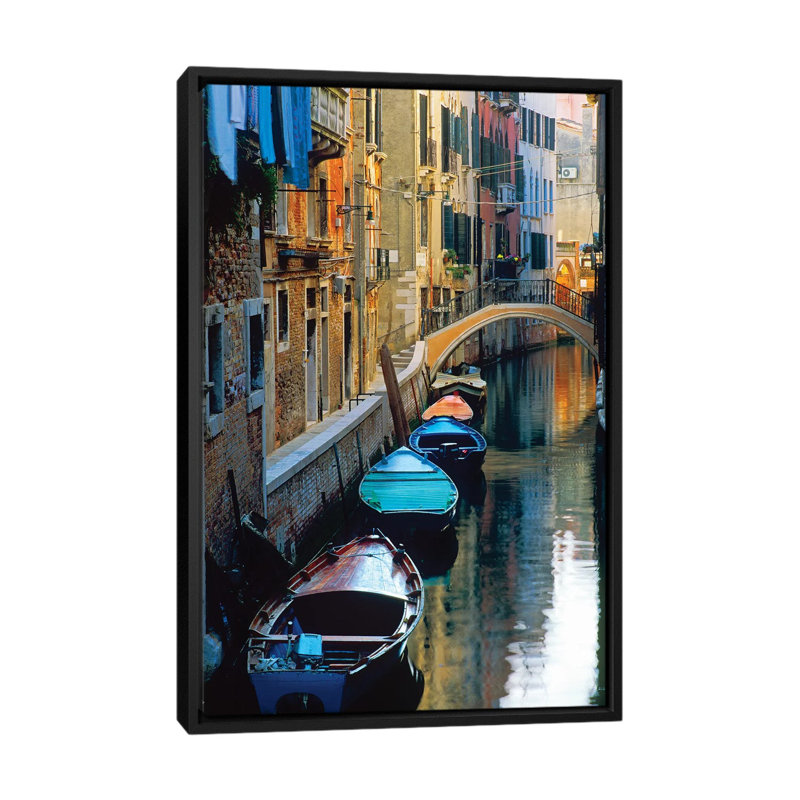 «Lazy Af après-midi, Venise, Italie», reproduction de photo sur toile, H 26 po x l 18 po x P 1,5 po, Toile avec cadre noir