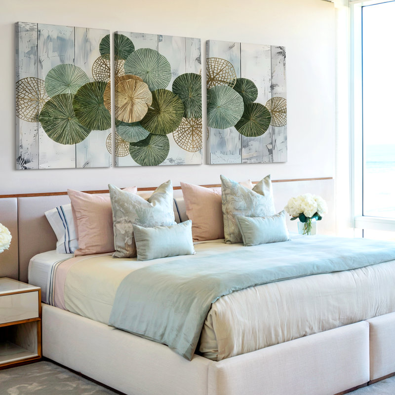 3 Pieces Modern Abstract Circle Large Wall Art for Home Decor, Three Pieces Wall Art for Living Room, Bedroom, Office, and Home Decor, Ready to Hang