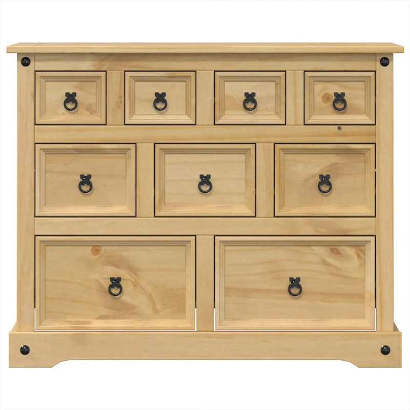 vidaXL Chest of Drawers "Corona" 101x45x82 cm Solid Wood Pine