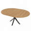 Table de salle à manger extensible ronde avec base en acier au carbone (43 po à 58 po)