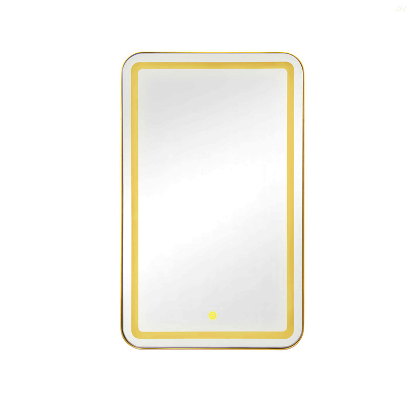 Rectangle Medicine Cabinet Mirror Bathroom Mirror With Storage Wall Mounted Medicine Mirror Cabinet With LDE,Golden, Gold