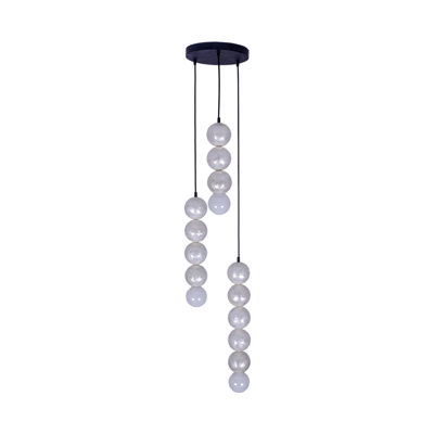 Pearls 3 LT Matte Black Multi-Pendant Kalco