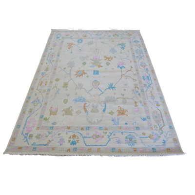8'11 x 12'2 Hand Knotted Ivory Modern Oushak Oriental Rug G14899