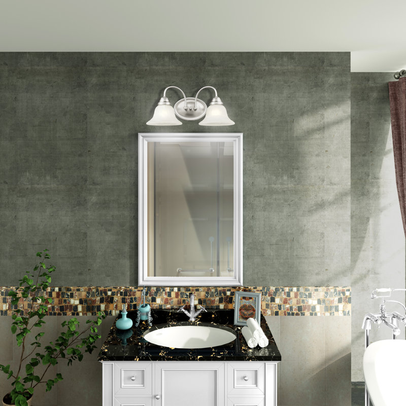 Éclairage pour salle de bain à 2 lumières à intensité variable Nicolas, Nickel brossé