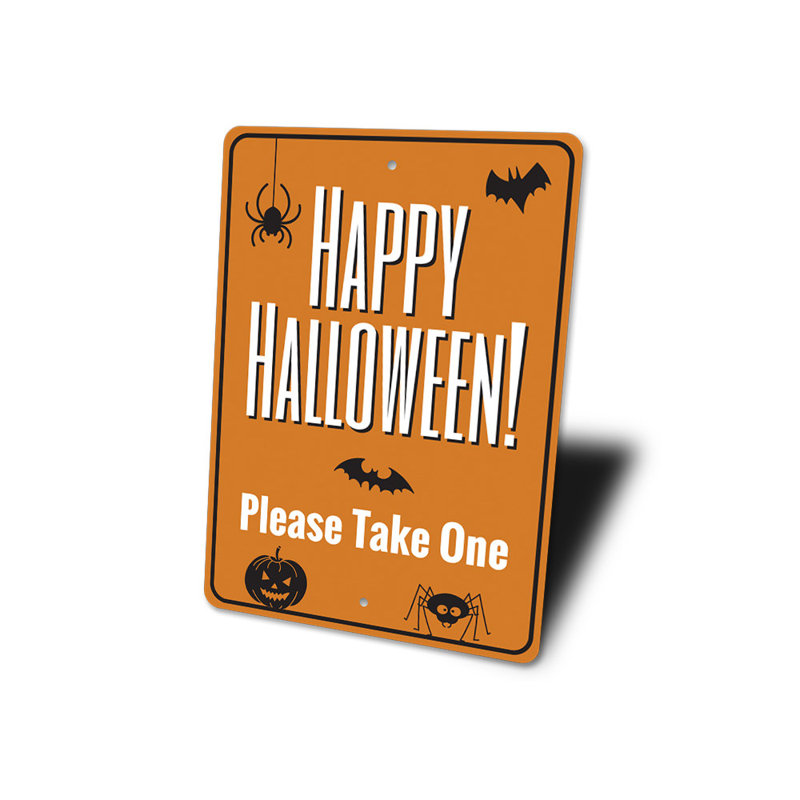 Panneau d'Halloween en aluminium, H 18 po x l 12 po x P 0,06 po