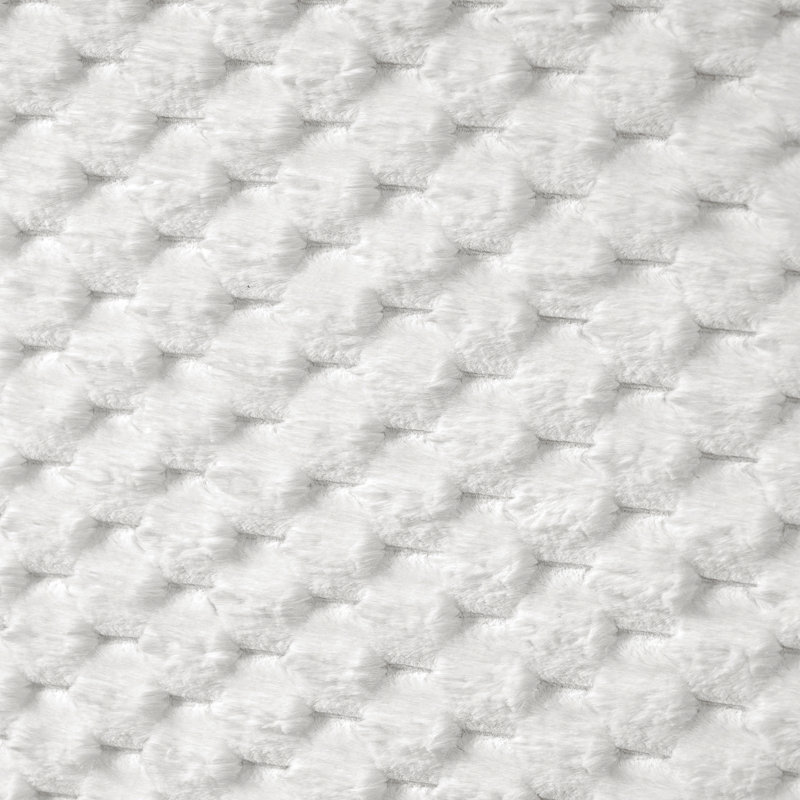 Lit plateforme, cadre de lit de chambre à coucher avec dossier à rembourrage doux, Blanc, Grand lit