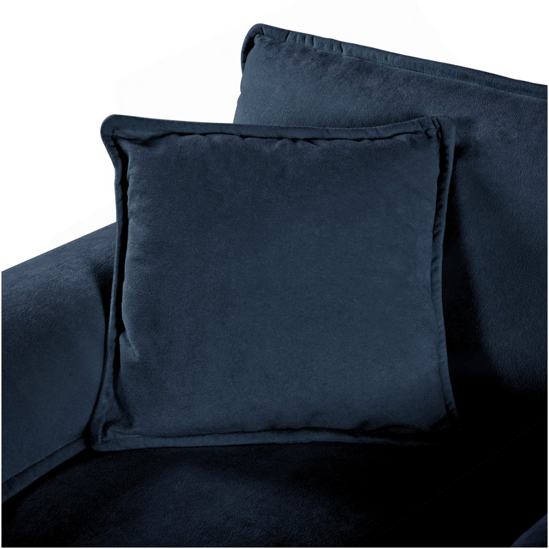 Ensemble de causeuse luxueuse 2 pièces en nuage de chenille avec 3 coussins, canapé moderne et fauteuil profond pour le salon, la chambre à coucher ou le bureau, combinaison de bricolage, bleu
